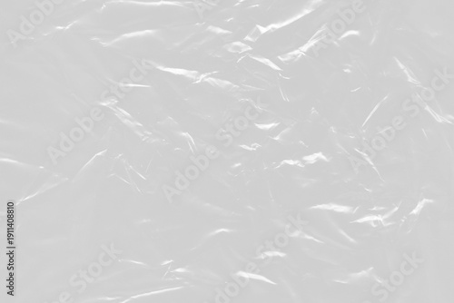 Konstfotografi Wrinkled plastic texture with a realistic cling film look, isolated on transparent background