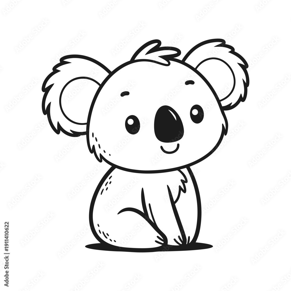 Fototapeta premium Coloring Pages, cute koala