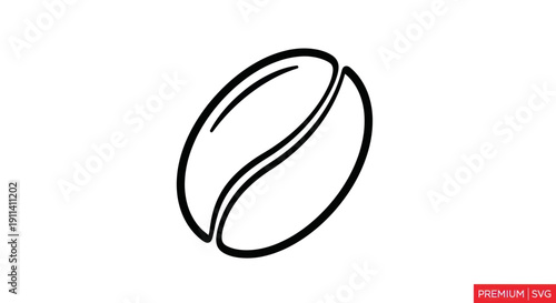 Minimalist Coffee Bean Icon Graphic Design