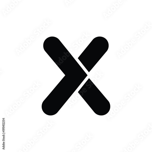 Black Cross Mark Symbol Icon.