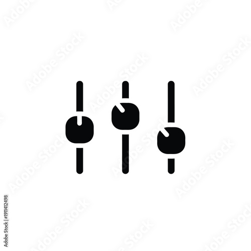 Modern graphic icon depicting three vertical sliders, symbolizing the essential concept of precise control, customization, and fine-tuning for diverse digital platforms