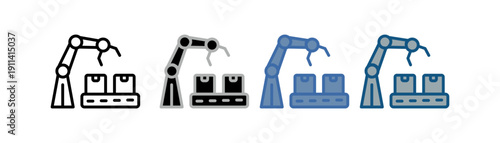 
fabrication icon set multiple style collection of manufacturing component