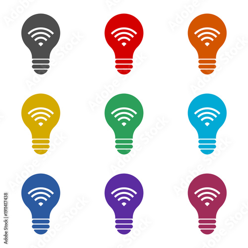 Smart energy icon isolated on white background. Set icons colorful