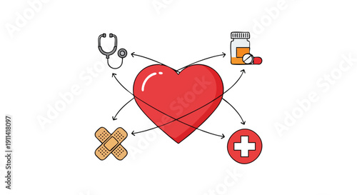 Heart Health Medical Care and Treatment Concept.