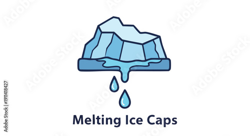 Illustration of melting ice caps symbolizing climate change.