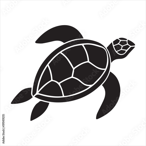 Silhouette of a turtle on transparent background