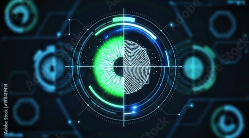 Biometric Interface Abstract Fingerprint.