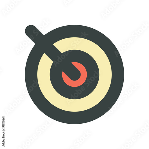 3D red dart hitting the bullseye on a target symbolizing business success and goal achievement