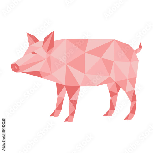polygonal low poly pig vector