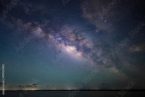 Fotografie Milky Way galaxy over West Lake in Everglades national Park, Florida