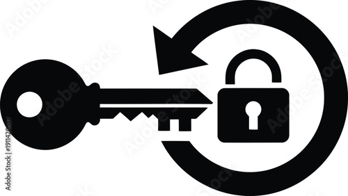 Key unlocking the padlock for security and access control