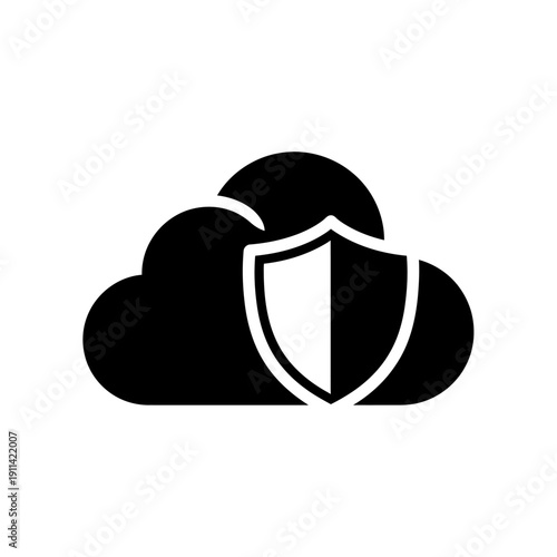 Cloud Security Protection Shield Icon.