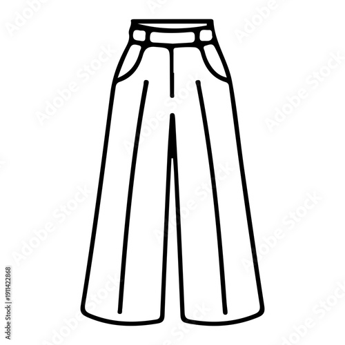 Wide leg pants outline icon