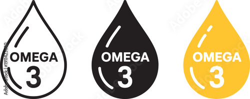 Omega 3 in different colors symbols fish nutrition desi
