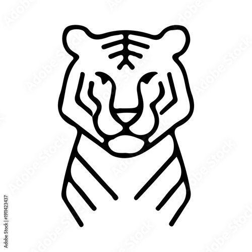Minimalist Tiger Head Icon