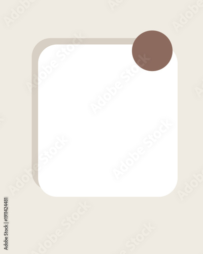 Minimalist abstract design with a small circle intersecting a square outline