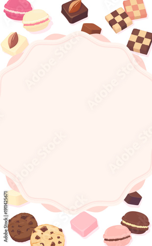 母の日のスイーツフレーム_文字・背景なし_縦