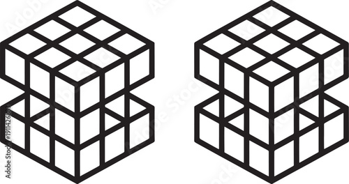 3D cube structures 3D cubes black and white abstract geometry