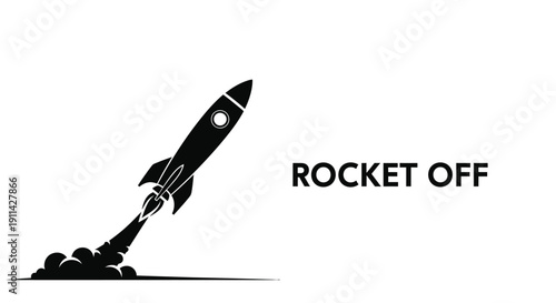 Startup Corporate Silhouette Icon Set Illustrating Leadership Growth Innovation Teamwork with a Rocket Launching into Space with Flame