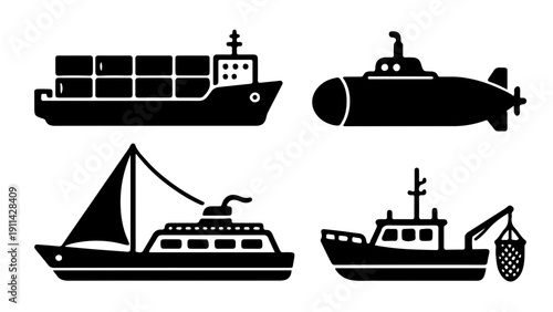 set of transport icons