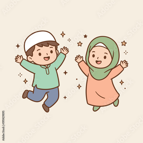 Doodle Illustration for Islamic Ramadan Theme