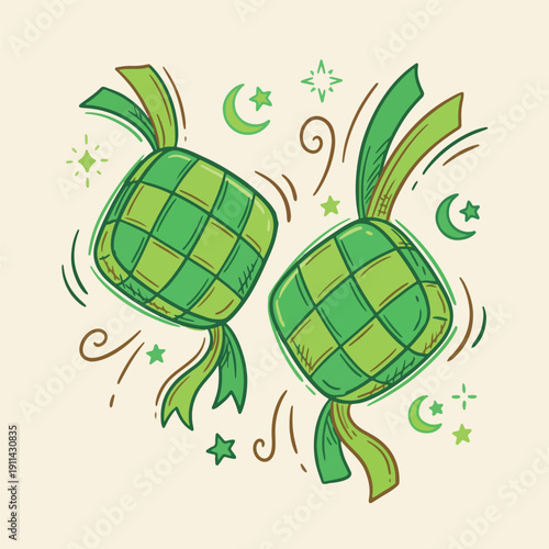 Doodle Illustration for Islamic Ramadan Theme