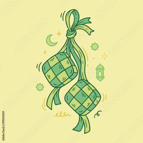 Doodle Illustration for Islamic Ramadan Theme