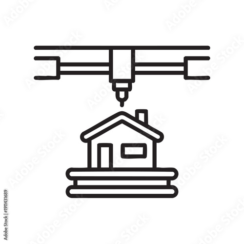 A 3D printer creating a detailed miniature house model with precision and accuracy from a digital design on a flat surface