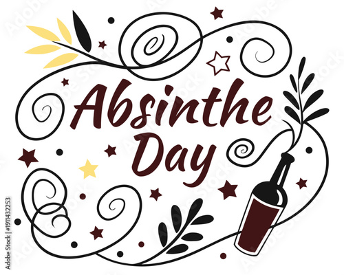 NATIONAL ABSINTHE DAY vector illustration isolated on white background