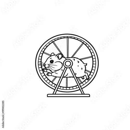 Hamster running in wheel