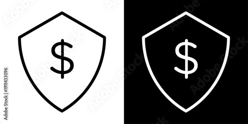 Money protection icon representing financial security, asset protection, safe investment, and banking app interface.