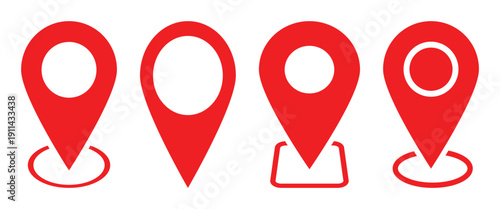 Location pin icon for marker place and navigation and tracking system . Vector illustration isolated on white background.