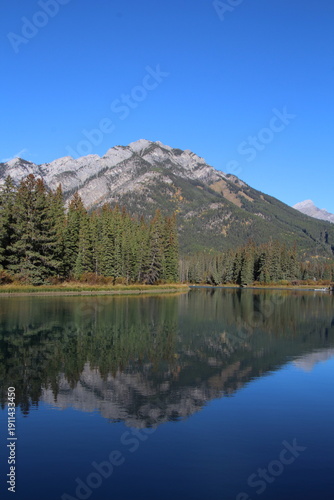 mountain lake reflection