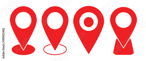 Location pin icon for marker place and navigation and tracking system . Vector illustration isolated on white background.