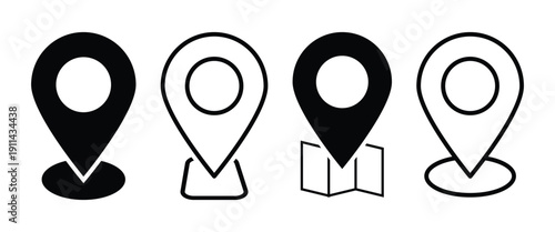 Location Pin Point Logo can be used for Digital Mapping, Navigation and tracking system. Simple  vector illustration isolated on white background.