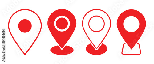 Flat vector GPS, Map location pin designed are used for pinpoint specific locations, digital and physical maps and real-time location tracking in delivery or taxi apps.