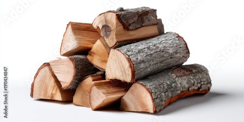 Wallpaper Mural A neat pile of pine firewood logs with their characteristic patterns and textures, isolated on white for winter season promotional content  Torontodigital.ca