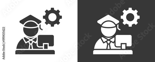 Education Icon Set Vector Collection Isolated In Black And White