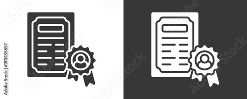 Certificate Icon Set Vector Collection Isolated In Black And White