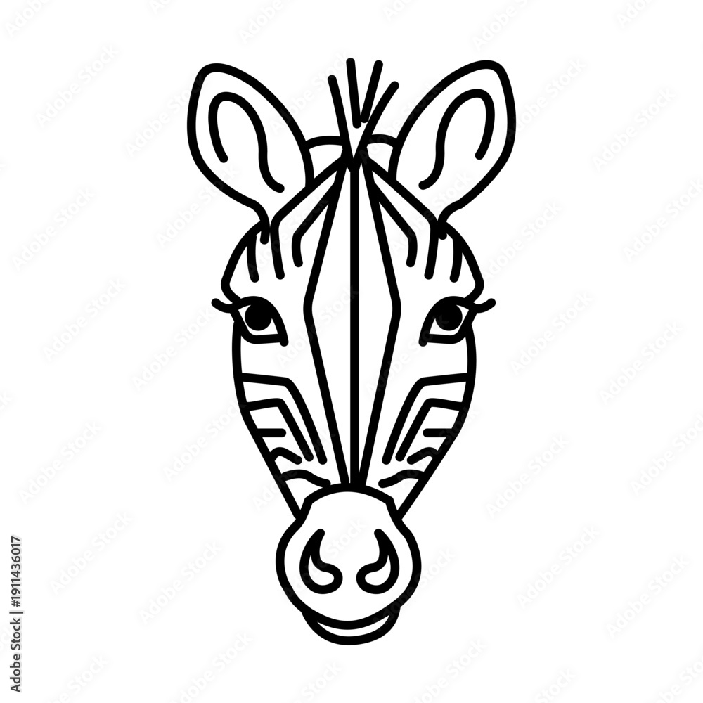 Naklejka premium Zebra Face Line icon. Vector Illustration