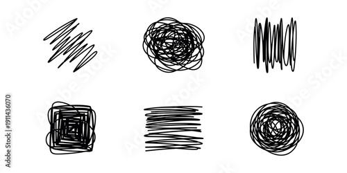 Black scribbles on white background black lines hand drawn 1 abstract