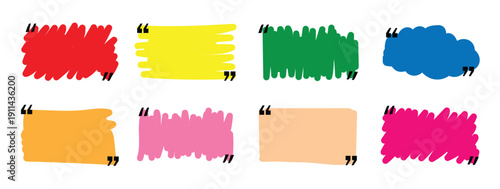 Hand drawn marker brush stroke Text box frame  set  Collection of blank drawing . chat colorful design template.  text box, banner, flat design.  dialog icon .Vector illustration.
