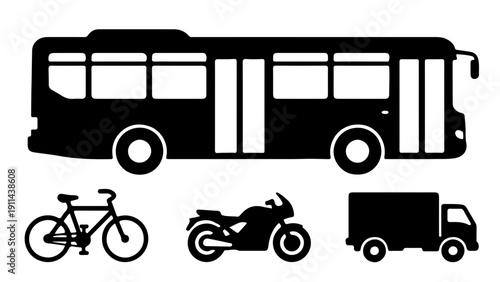 transportation icons set