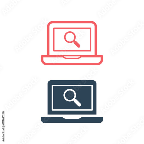 Laptop icons set, computer logo vector illustration.