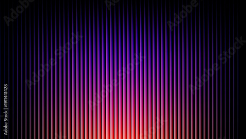 Glowing purple blue vertical gradient bars on dark background, modern neon stripe texture for futuristic interfaces, music visuals, and creative stock backgrounds