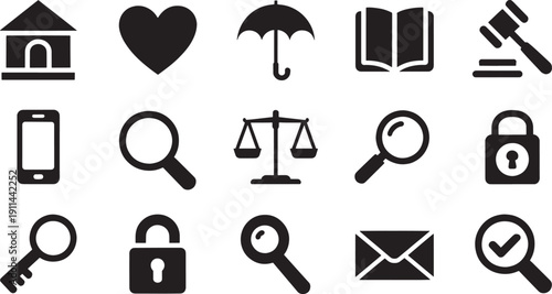 Black for law business and technology white background