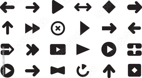 Black for navigation and direction white background arrow