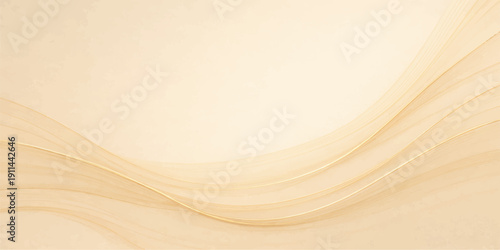 Vector illustration of a wave pattern wood texture background with blue and orange curves on a brown grain board backdrop and golden light design