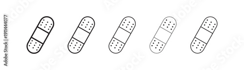 Band aid icon set for medical use. Bandage icon concept with flat White Background. Vector illustration. eps10