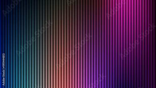 Multicolor vertical gradient light bars, teal to magenta glowing columns on dark background for futuristic interfaces, music visuals, and creative stock design

